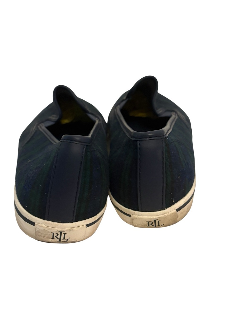 Ralph Lauren Plaid Slip-On Loafers in Navy and Dark Green - Picture 4 of 6